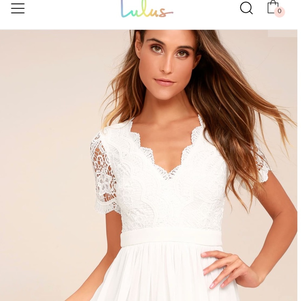 Lulu’s Angel in Disguise White Lace Skater Dress